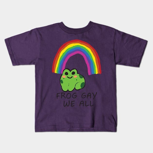 LGBTQIA+ FROG GAY WE ALL SUPPORT Kids T-Shirt by BeautyMoment